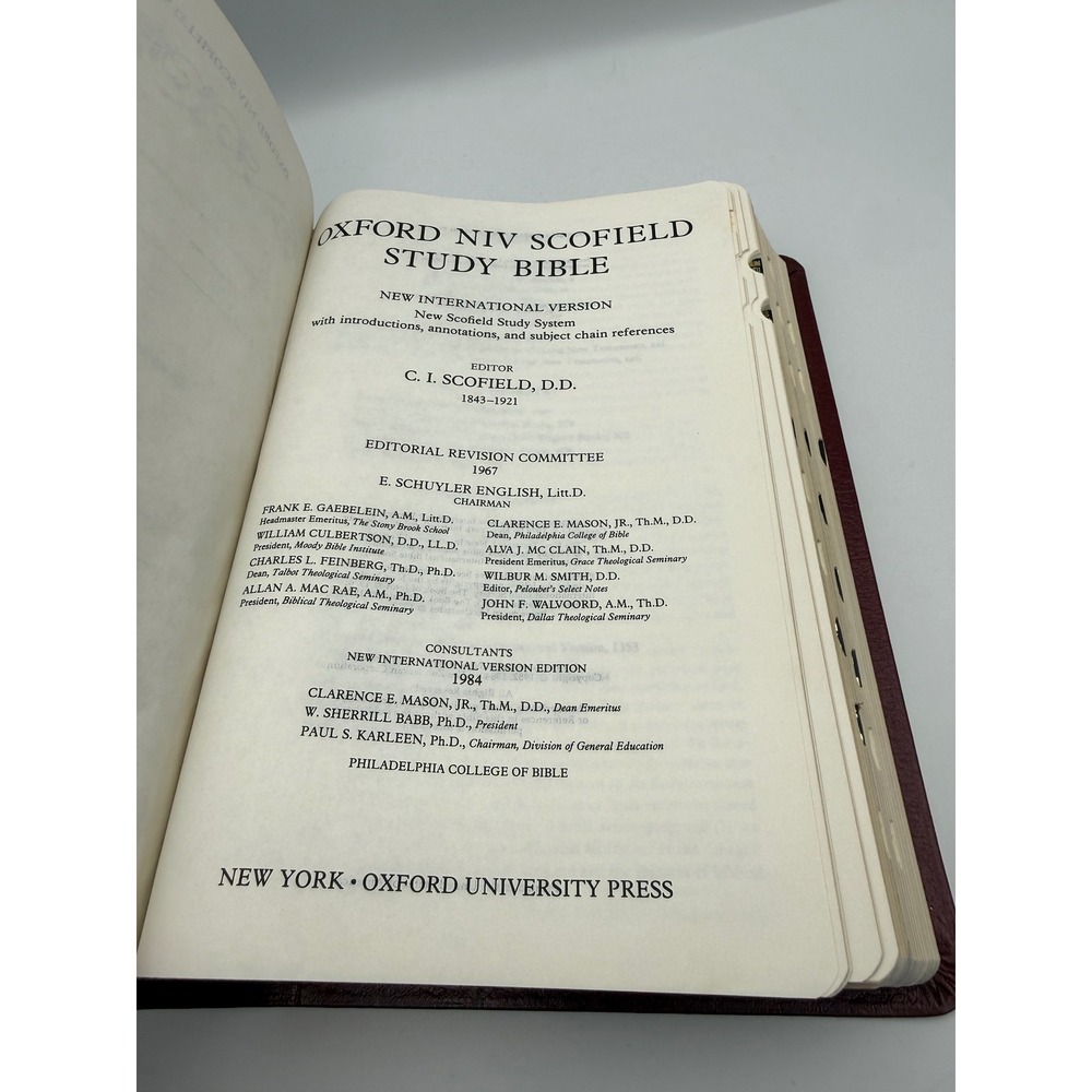 Oxford NIV Scofield Study Bible Burgundy New Scofield Study System 1984 Indexed - Picture 8 of 14